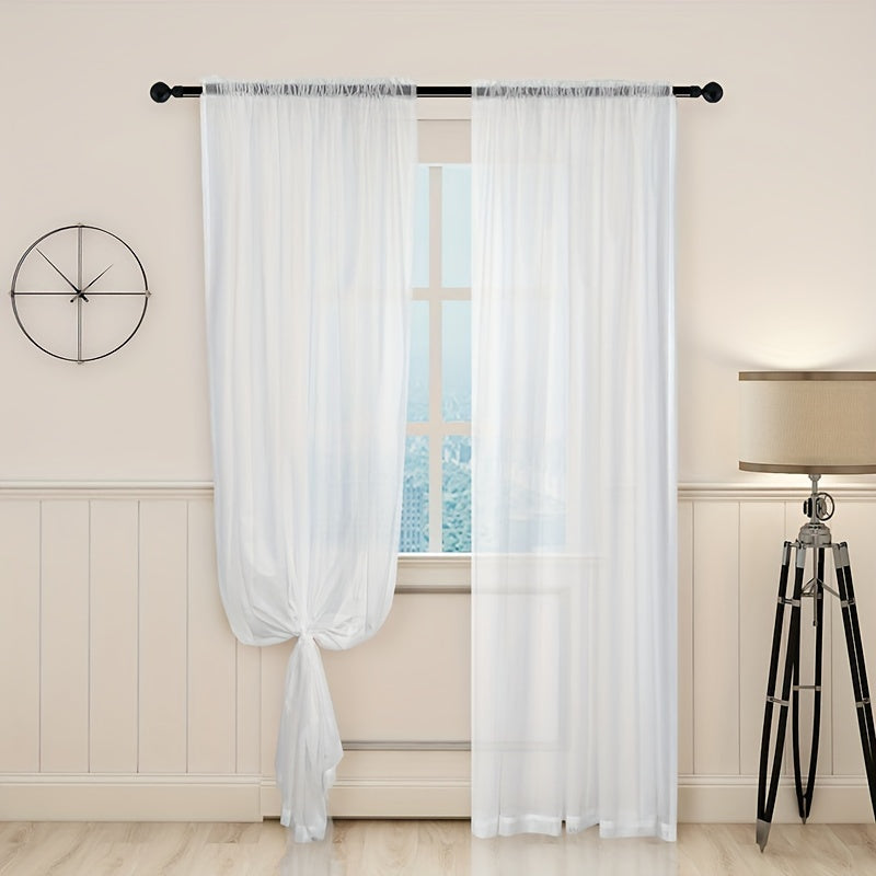 Solid Mesh Sheer Curtains for Home Decor