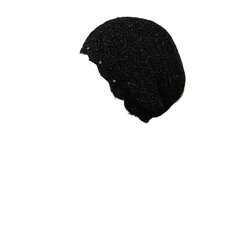 Faux Pearl Decor Knitted Beanie Hat for Her