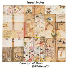 40 Sheets Vintage Scrapbook Paper for Junk Journaling Retro Notebook