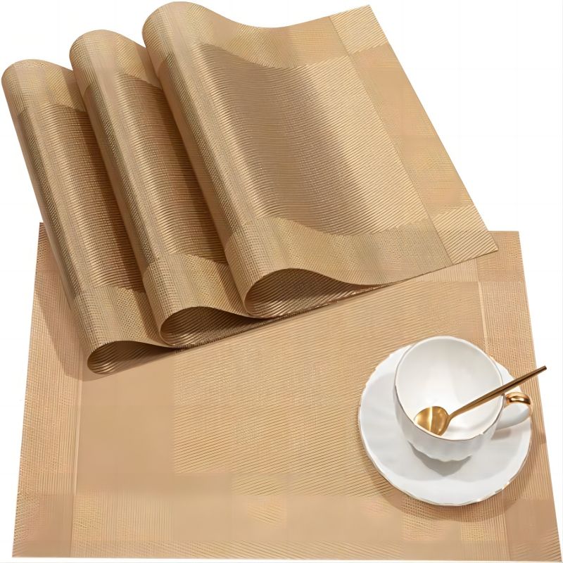 Crossweave Woven Vinyl Placemats Set Non Slip Insulation Washable Table Mats