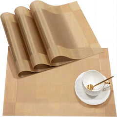 Crossweave Woven Vinyl Placemats Set Non Slip Insulation Washable Table Mats