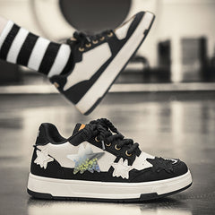Women's Star Patched Leisure Skate Shoes Anti slip Platform Sports Shoes