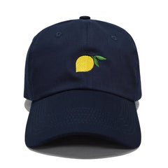 Lemon Embroidery Baseball Cap Solid Dad Hat Adjustable Sun Hats For Women