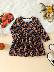 Baby Cartoon Graphic Long Sleeve Dress