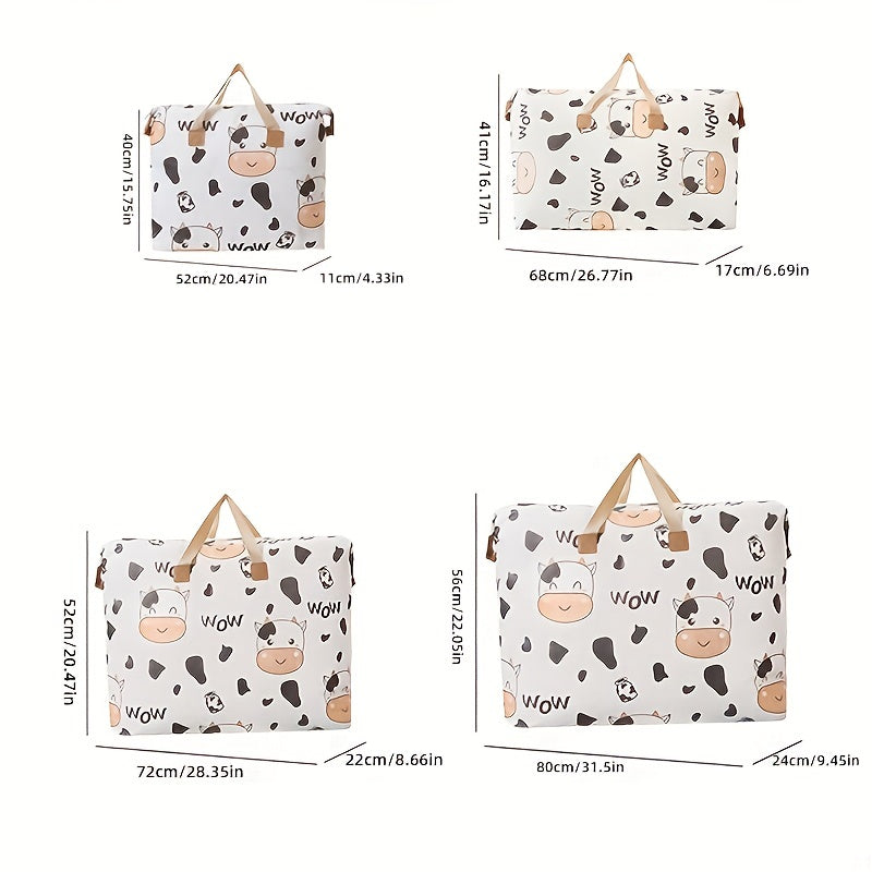 Cartoon Cow Pattern Luggage Bag Organizer for Travel