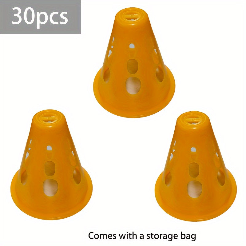 30pcs Roller Skating Training Cones W/Storage Bag for Competitions