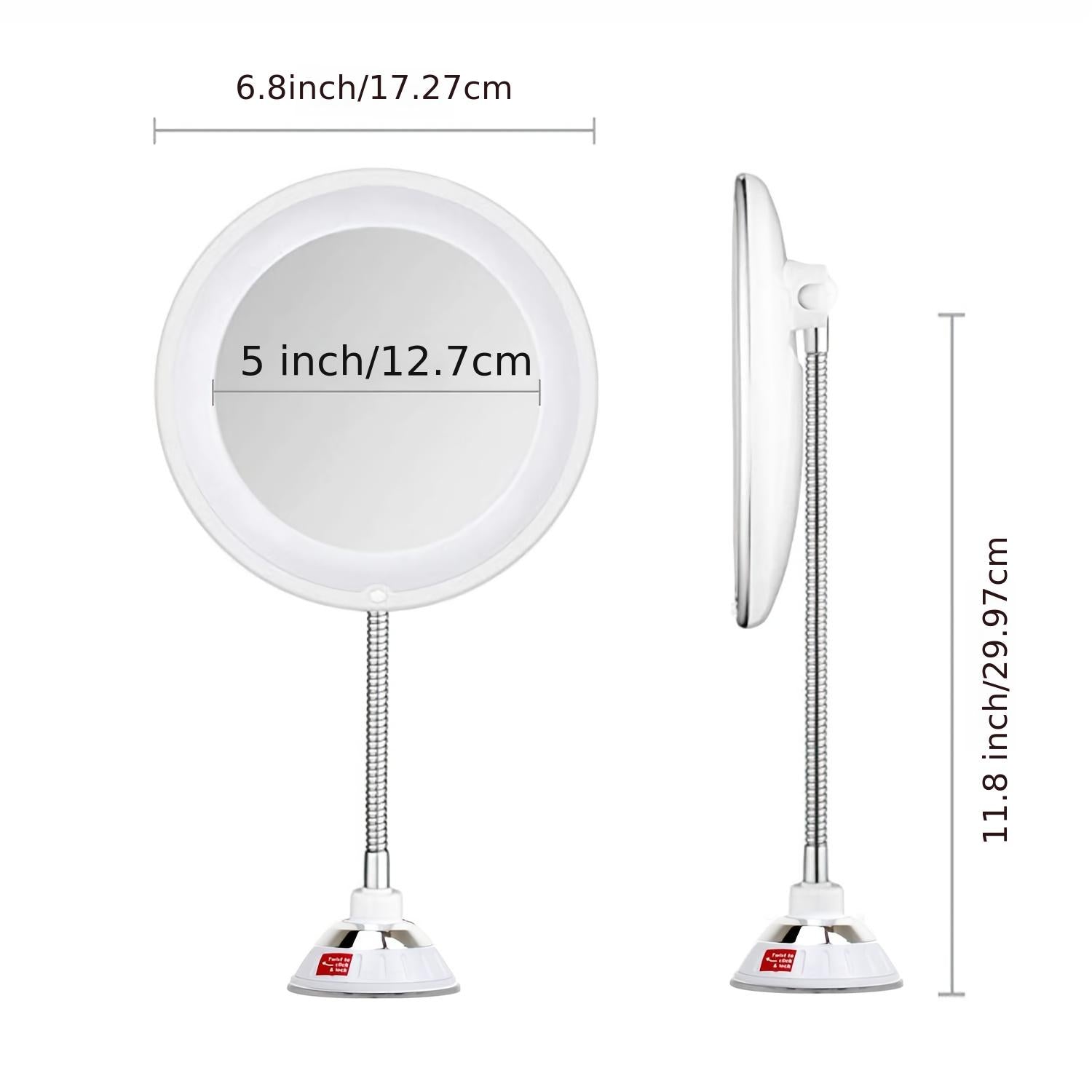 360° Rotation LED 10X Makeup Mirror with Suction Cup