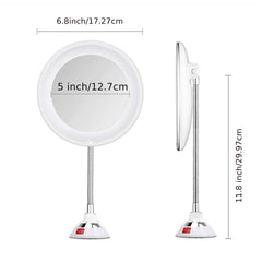 360° Rotation LED 10X Makeup Mirror with Suction Cup