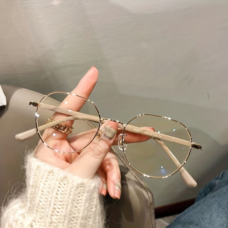 Retro Thin Frame Glasses Anti Light for Computer Tablet Mobile Games