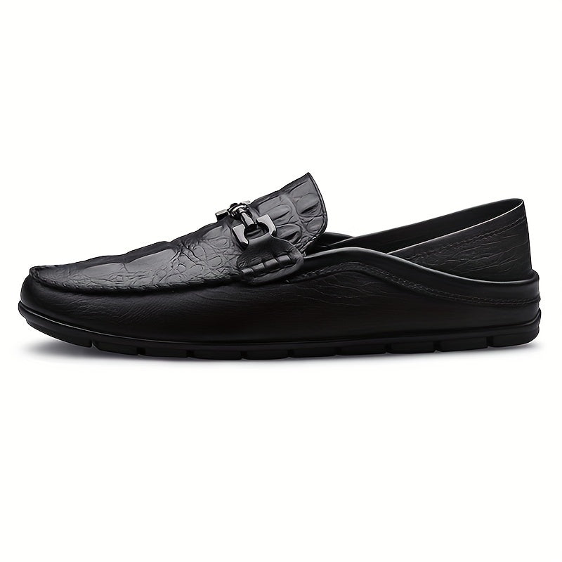 Men's Comfy Crocodile Horsebit Loafers Smart Casual Shoes