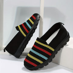 Women's Striped Non-slip Walking Shoes Comfortable Sports Shoes