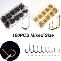 100pcs Fish Hooks Strong and Versatile for Saltwater and Freshwater Fishing