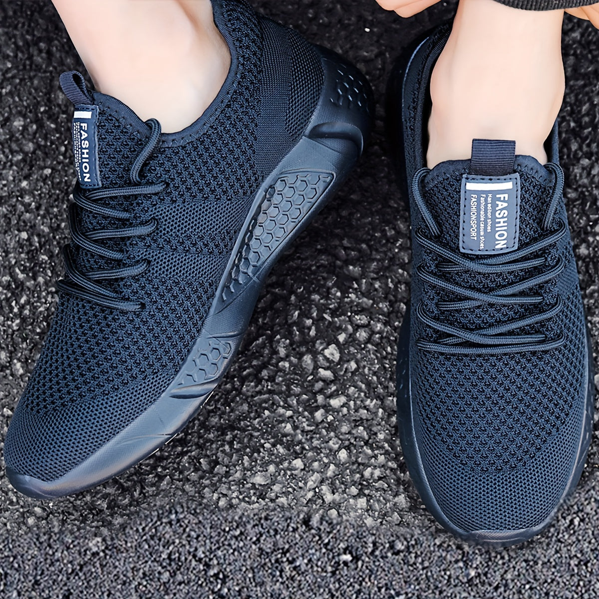 Men's Lace Up Knit Sneakers Breathable Outdoor Shoes