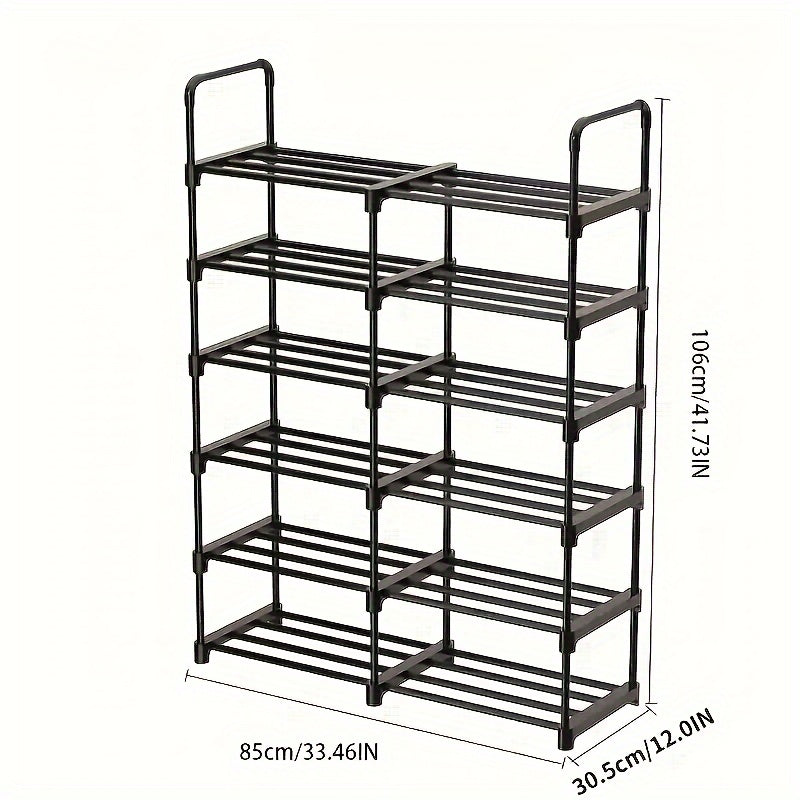 6 Tier Shoe Rack Stackable Expandable Organizer for Home Living Room