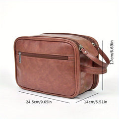 PU Leather Waterproof Toiletry Bag Travel Cosmetic Bag Portable Storage Bag