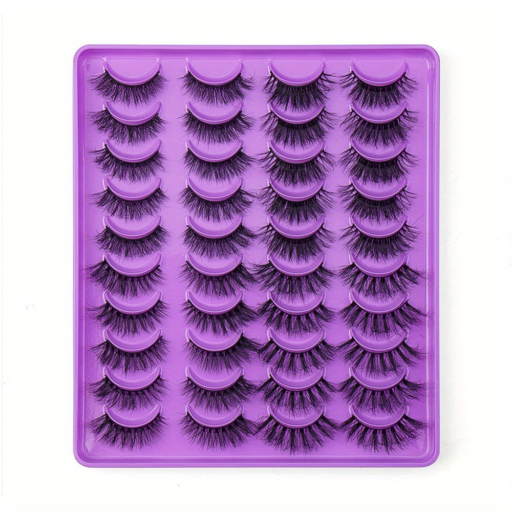 20 Pairs Mixed Pack Natural Thick False Eyelashes 3D Faux Mink Lashes