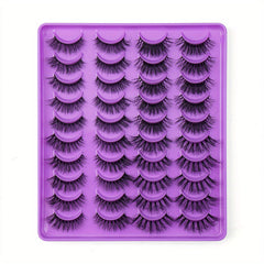 20 Pairs Mixed Pack Natural Thick False Eyelashes 3D Faux Mink Lashes