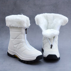 Women's Snow Boots Zipper Platform Comfortable Warm Outdoor Walking Shoes
