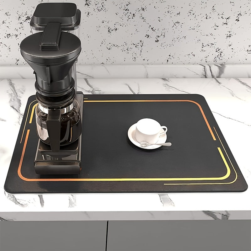 Coffee Bar Mat Absorbent Dish Drying Mat Non Slip Drying Pad