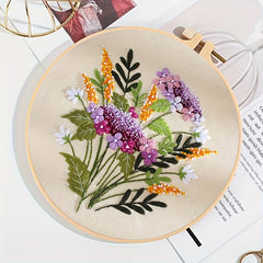 Floral Embroidery Kit With Hoop Beginner Practice Set