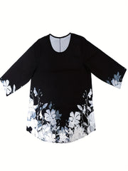 Floral Print Short Sleeve T shirt