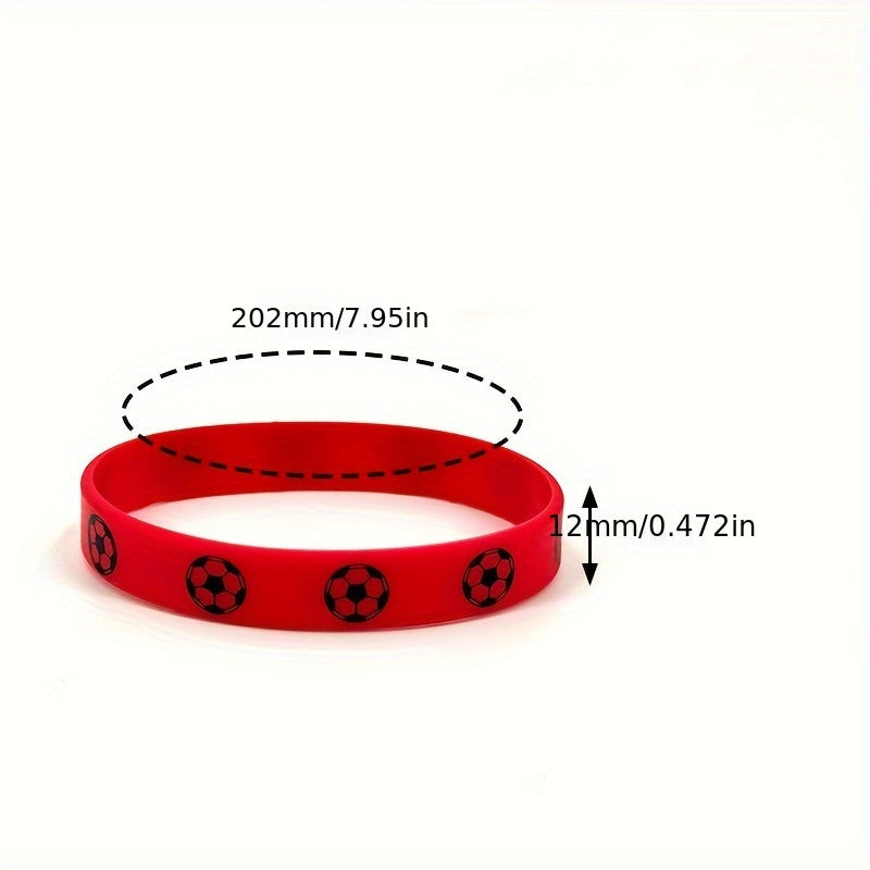 Football Fan Sports Wrist Strap With Printed Pattern Silicone Bracelet