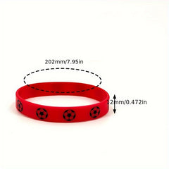 Football Fan Sports Wrist Strap With Printed Pattern Silicone Bracelet