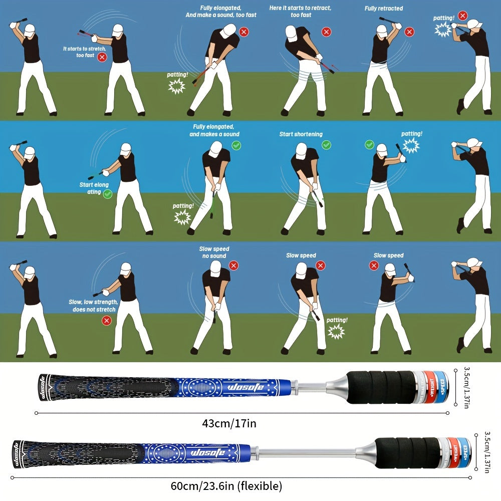 1 Pc Golf Swing Stick Training Aid with Sound Effect - Indoor