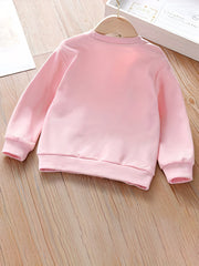 Girls' Cartoon Flower Sweatshirt Top Crew Neck Pullovers