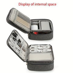 Data Cable Storage Bag Portable Organizer for Outdoor Travel