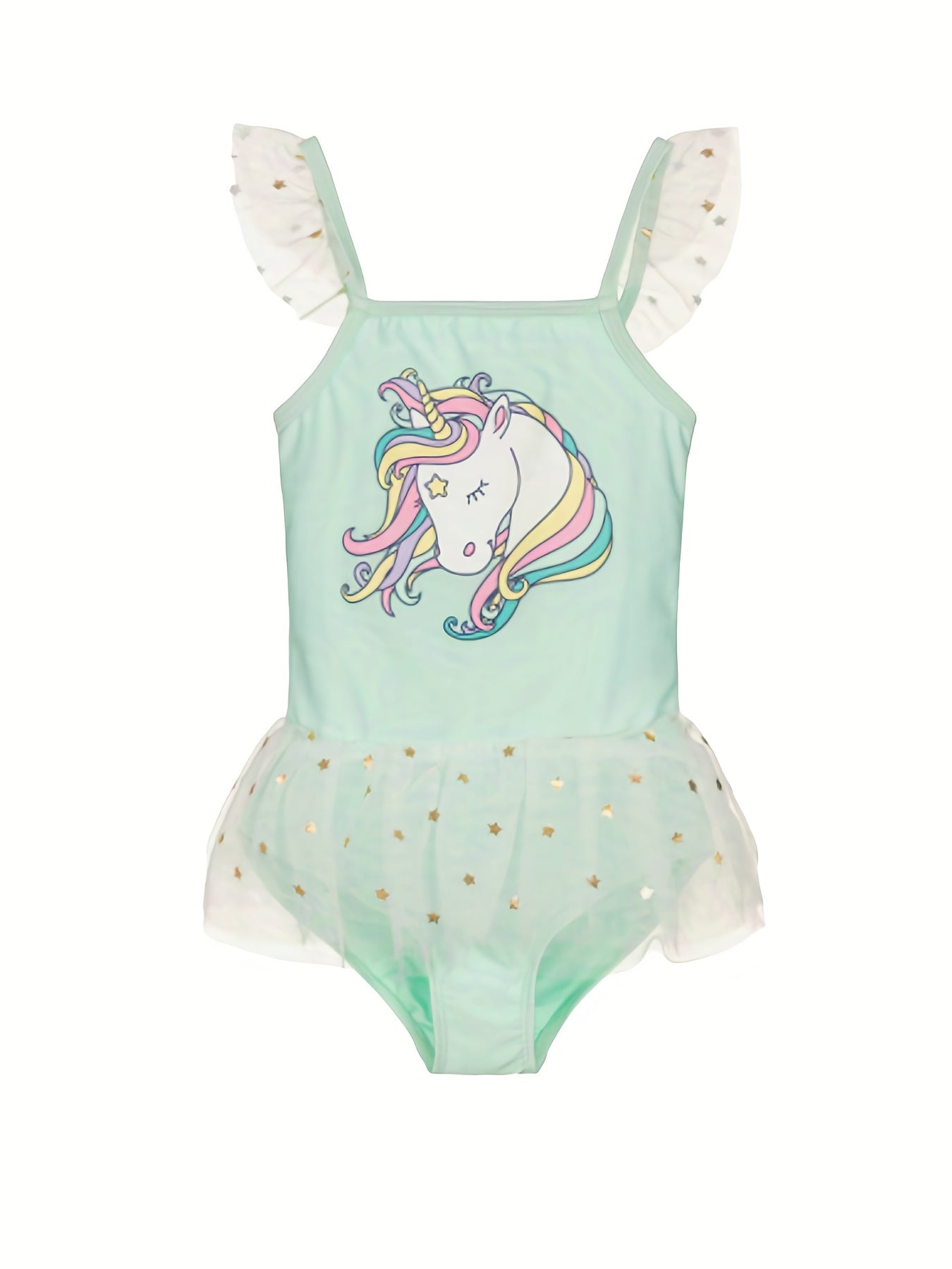Unicorn Pattern Onesie Swimsuit for Girls