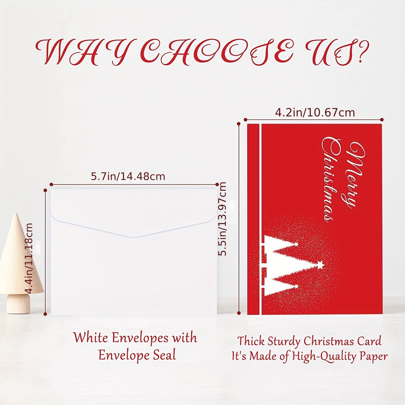 Feelfine Christmas Cards 50pcs Boxed - Modern Design - Blank Greeting Bulk