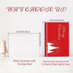 Feelfine Christmas Cards 50pcs Boxed - Modern Design - Blank Greeting Bulk