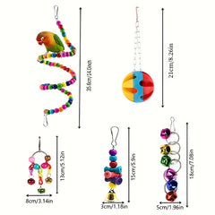 15pcs Bird Chewing Hanging Toys Multicolored Swing Perch Stand Parrot