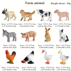 Educational Model Action Figures Zoo Farm Tools Feeds Farmer Hen Cow Poultry Ani