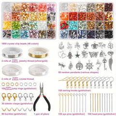 2360pcs 48 Colors Crystal Debris Beads Natural Stone DIY Jewelry Making Set
