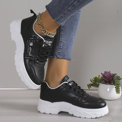 Letter Graphic Chunky Sneakers Lace-up Platform Shoes