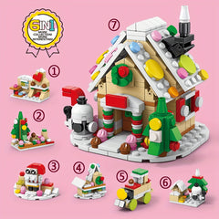 Christmas Gingerbread House Building Blocks DIY House Model