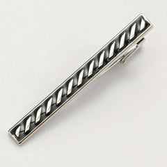 Copper Metal Striped Men's Tie Clip