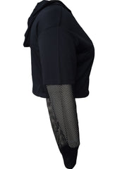 Women's Plain Drawstring Hooded Long Sleeve Sports Hoodie