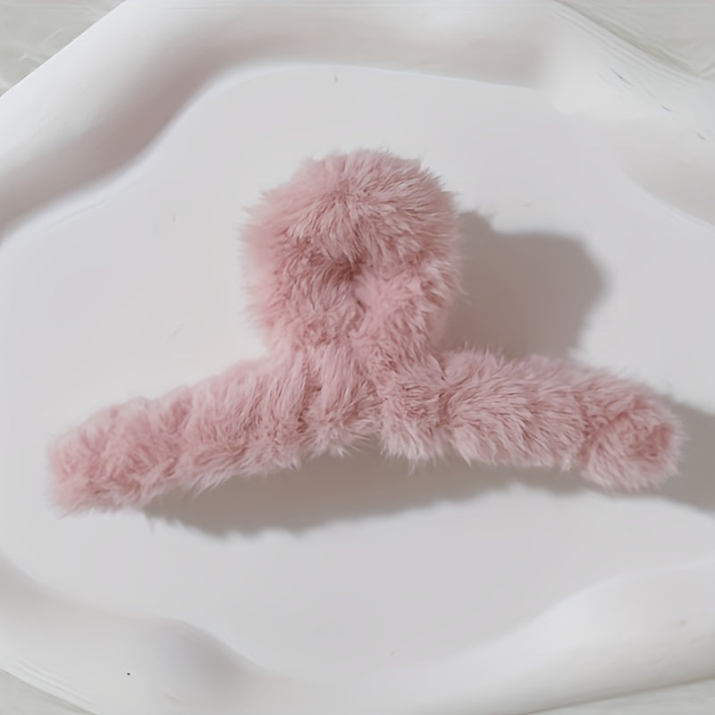 4pcs Plush Hair Claw Clips for Girls