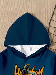 Pumpkin Witch Pattern Kid's Hoodie HALLOWEEN Print Unisex Pullover Causal
