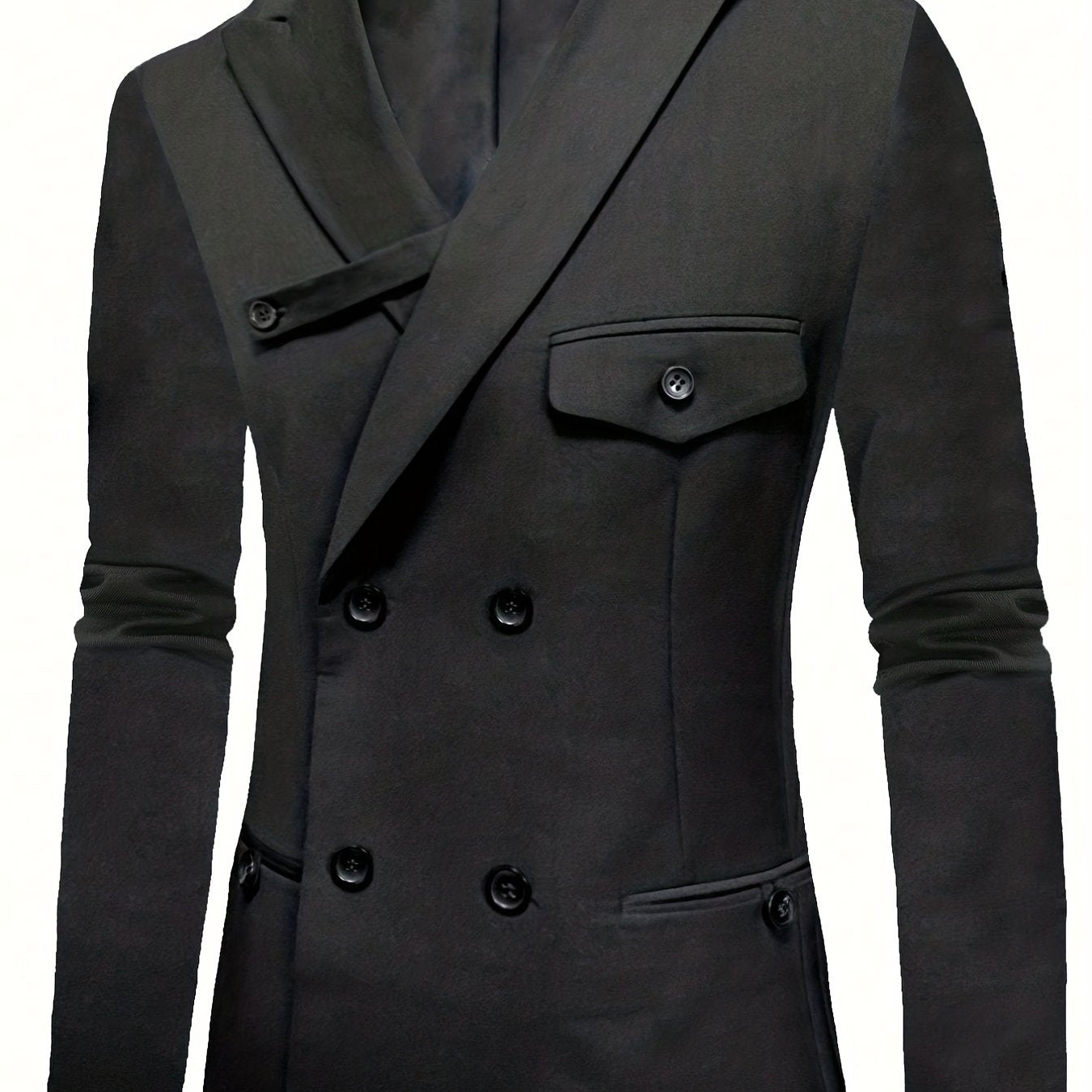 Men's Double Breasted Blazer Solid Lapel Suit Jacket