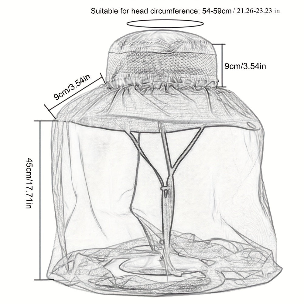 Outdoor Sun Hat with Face Protector for Mosquito Protection