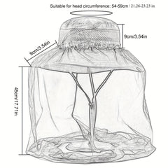 Outdoor Sun Hat with Face Protector for Mosquito Protection