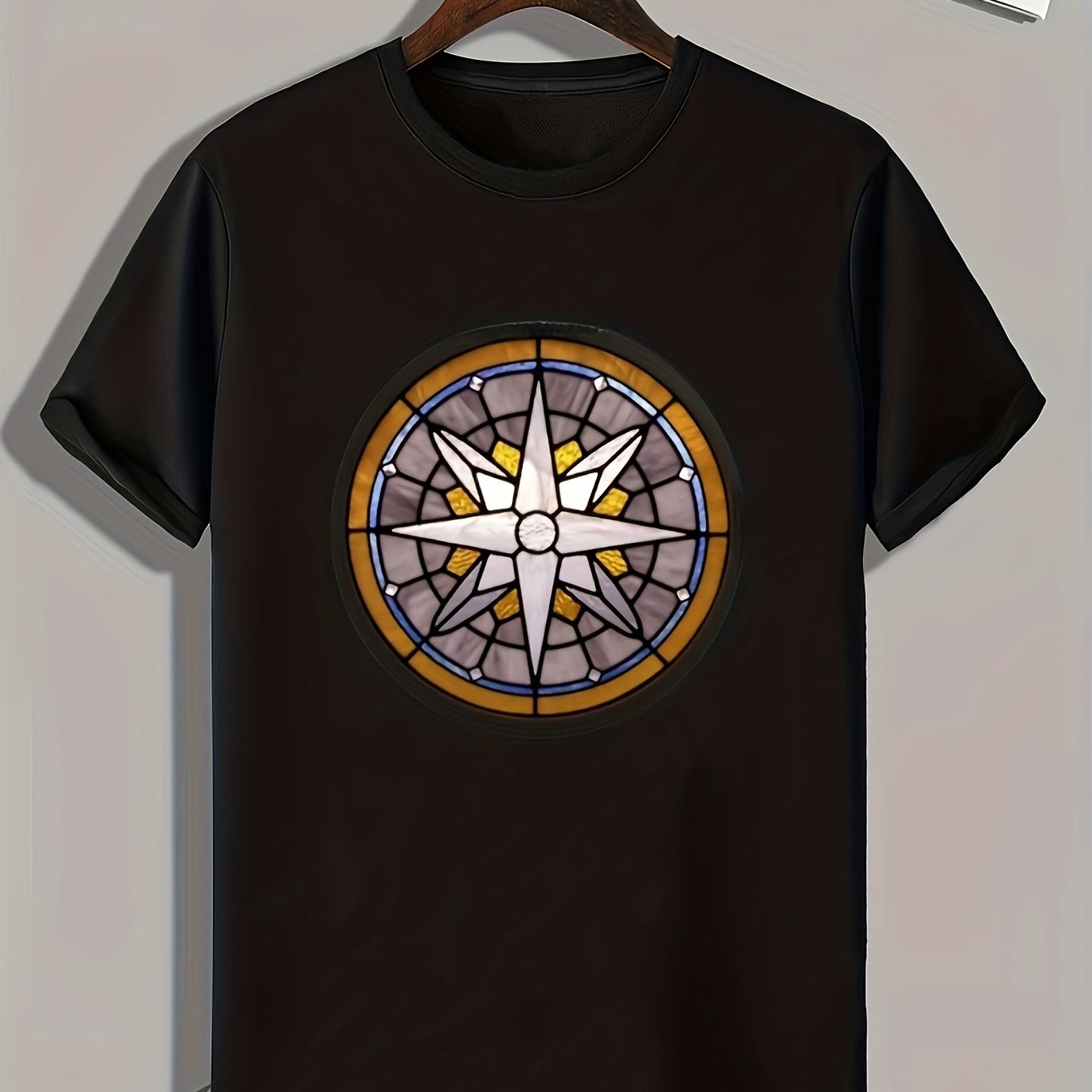 Symbol Pattern Print Men's Sports T-shirt for Fitness
