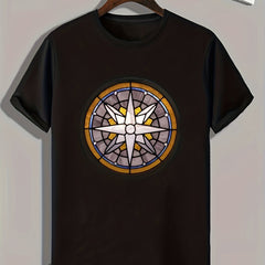 Symbol Pattern Print Men's Sports T-shirt for Fitness