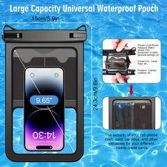 2pc 26 Waterproof Phone Pouch IPX8, iPhone 15 14 13 Pro Max, Galaxy S23 Ultra