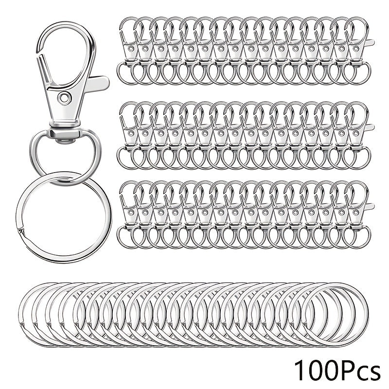 100pcs Swivel Hooks Metal Key Chain Key Hanger Backpack Hanging Buckle