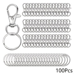 100pcs Swivel Hooks Metal Key Chain Key Hanger Backpack Hanging Buckle